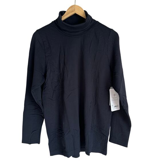 Athleta Flurry Blizzard Rib Turtleneck Plus 1X Black 631818 - Picture 2 of 9